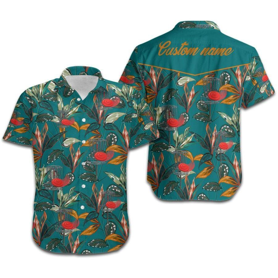 Hawaiian Aloha Shirts Disc Golf Sporty Custom Name