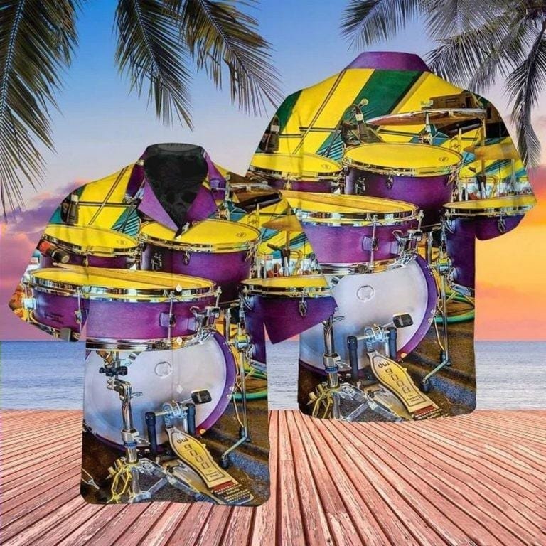 Hawaiian Aloha Shirts Drums Colorful