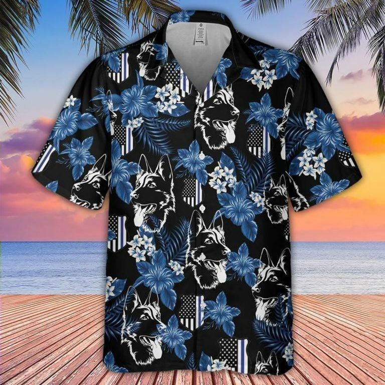 Hawaiian Aloha Shirts German Shepherd Police