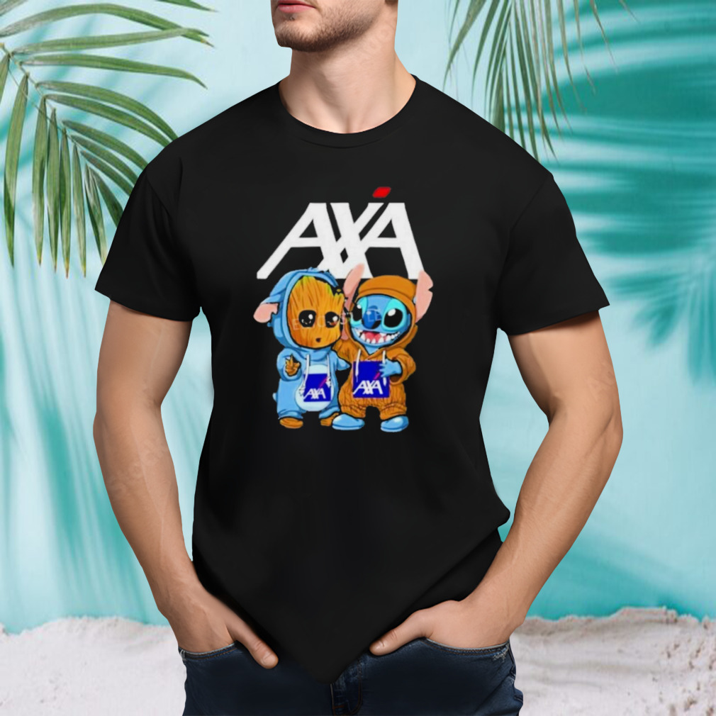 stitch And Baby Groot Axa Corporate Shirt