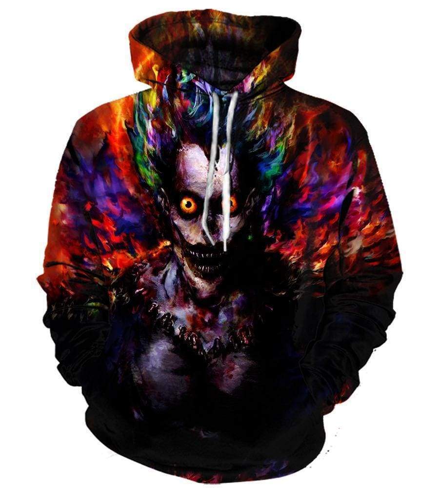 Death Note Hoodie - Pullover  Death Fear Face Black Hoodie