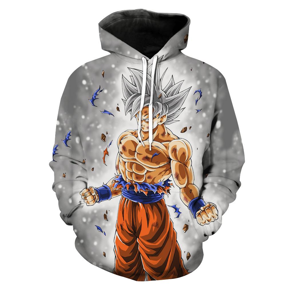 Dragon Ball Z Hoodies - Ultra Instinct Goku Grey Pullover Hoodie