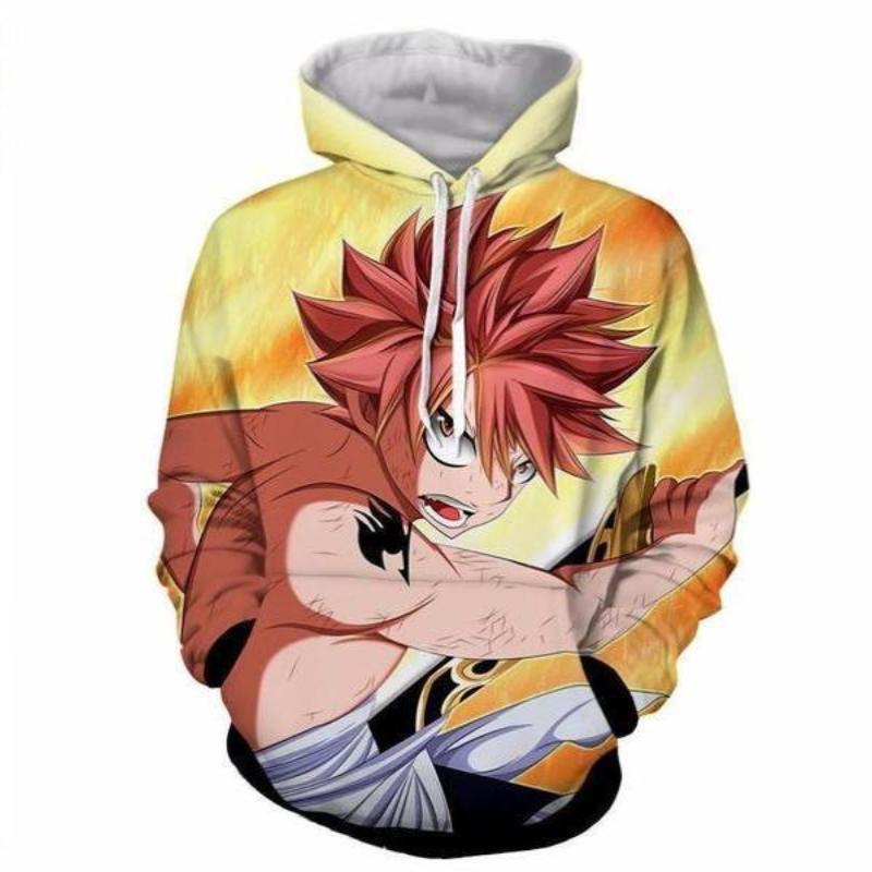 Fairy Tail Natsu Dragneel Yellow Blade 3d Printed Hoodie