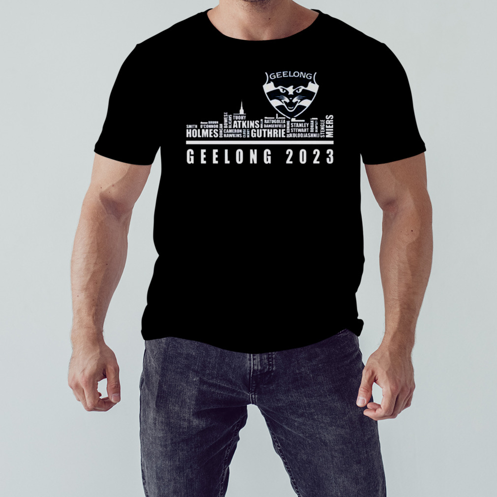 Geelong Cats 2023 Season Team Players Names In City shirt 1 Unisex tshirt