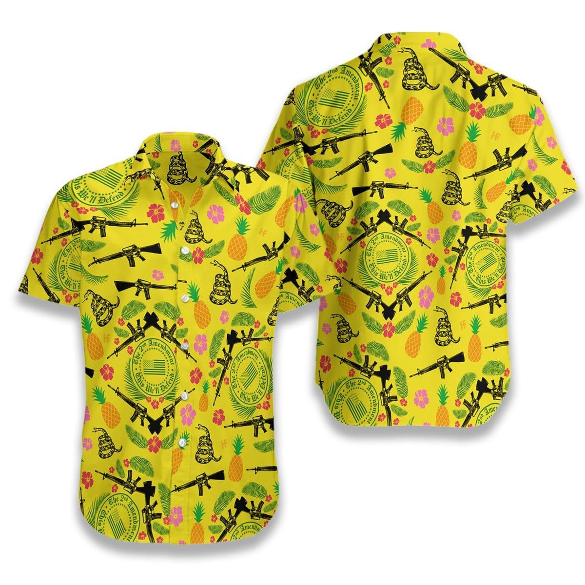 Hawaiian Aloha Shirts Gun 2Nd Amendment