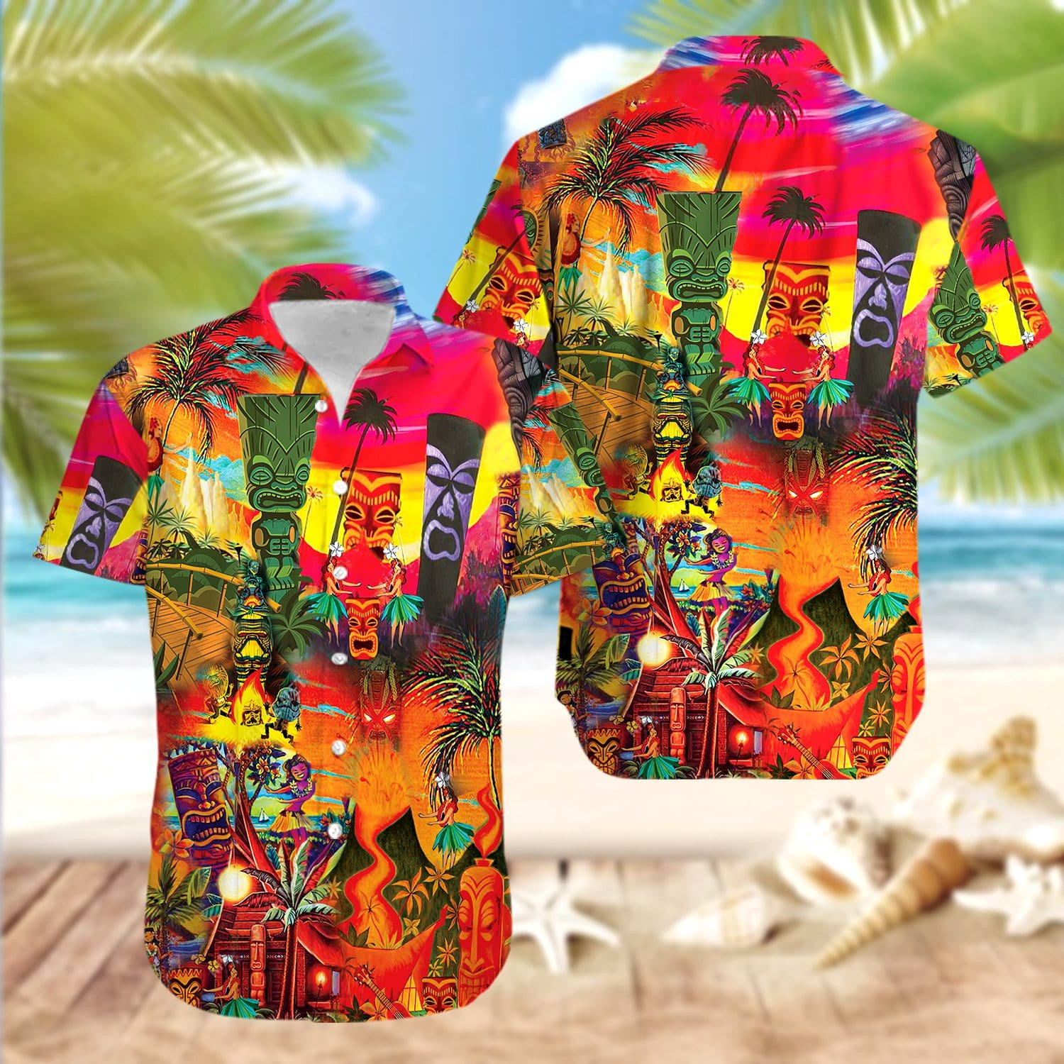 Hawaiian Aloha Shirts Hawaii Always Keeps Your Heart Tiki 2004Kv
