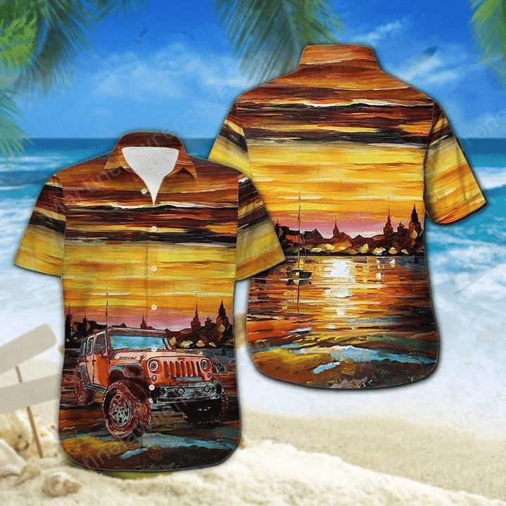 Hawaiian Aloha Shirts Jeep On Road