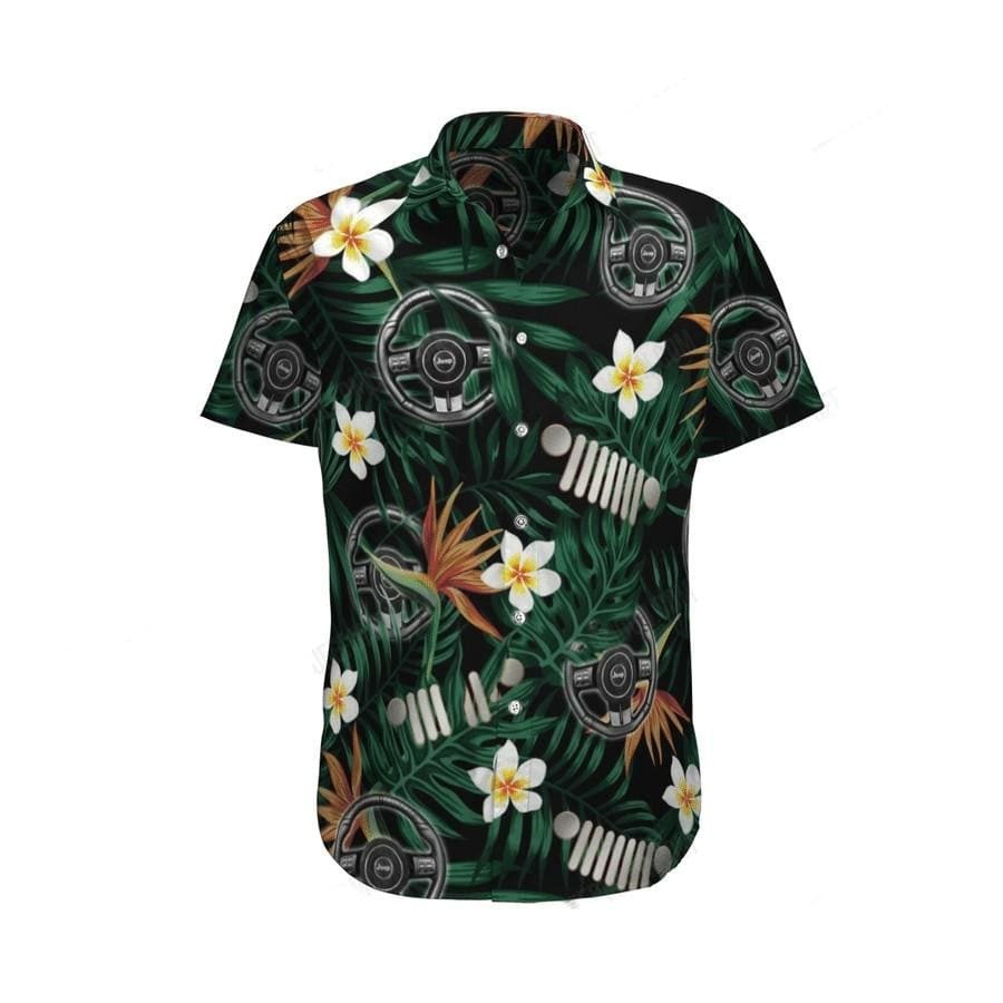 Hawaiian Aloha Shirts Jeep Steering Wheel Tropical
