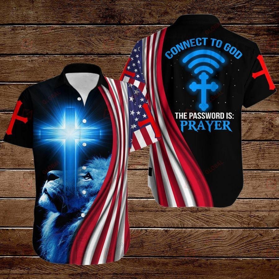 Hawaiian Aloha Shirts Jesus Lion Connect To God