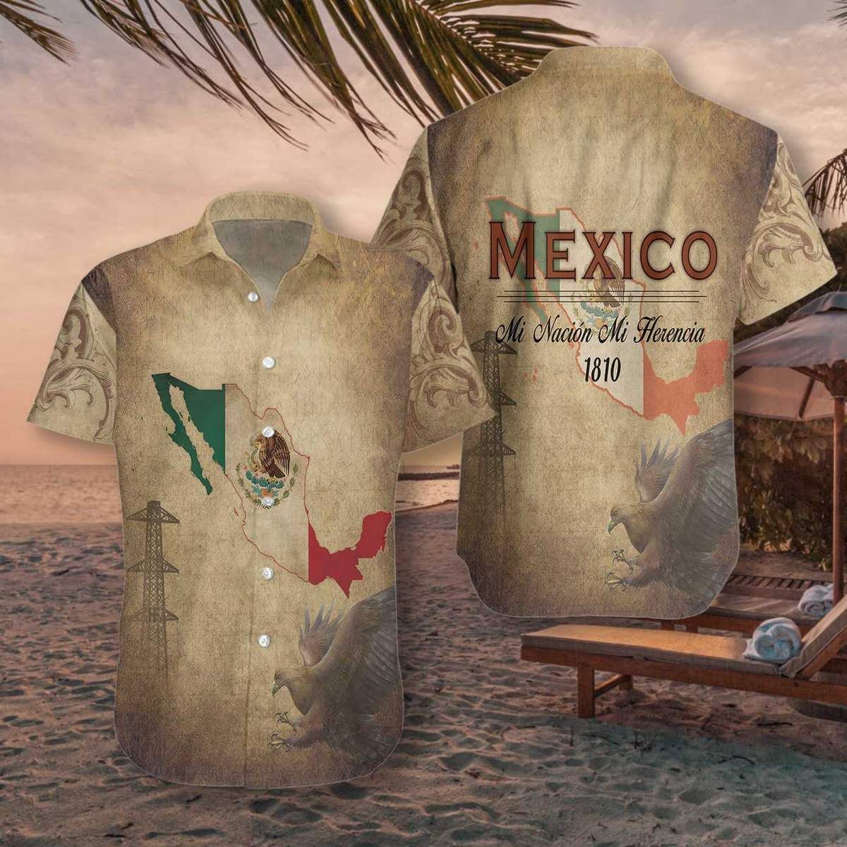 Hawaiian Aloha Shirts Mi Nacin Mi Herencia Mexico