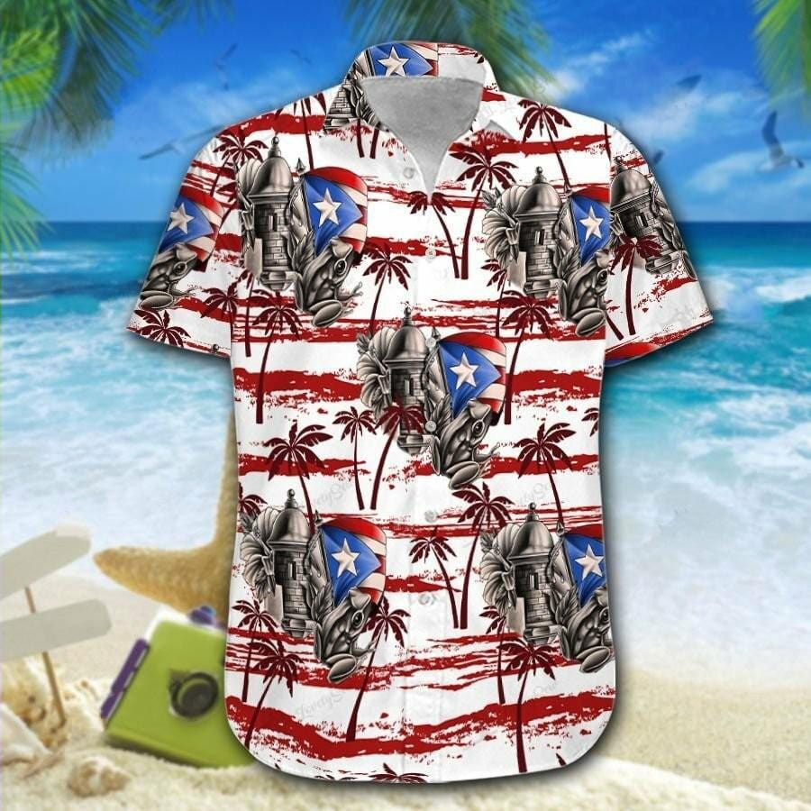 Hawaiian Aloha Shirts Puerto Rico Palm Tree
