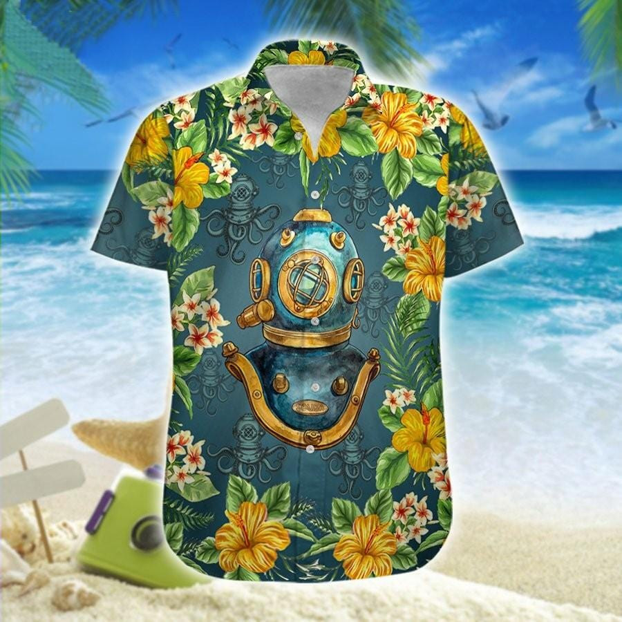 Hawaiian Aloha Shirts Scuba Diving Helmet Floral