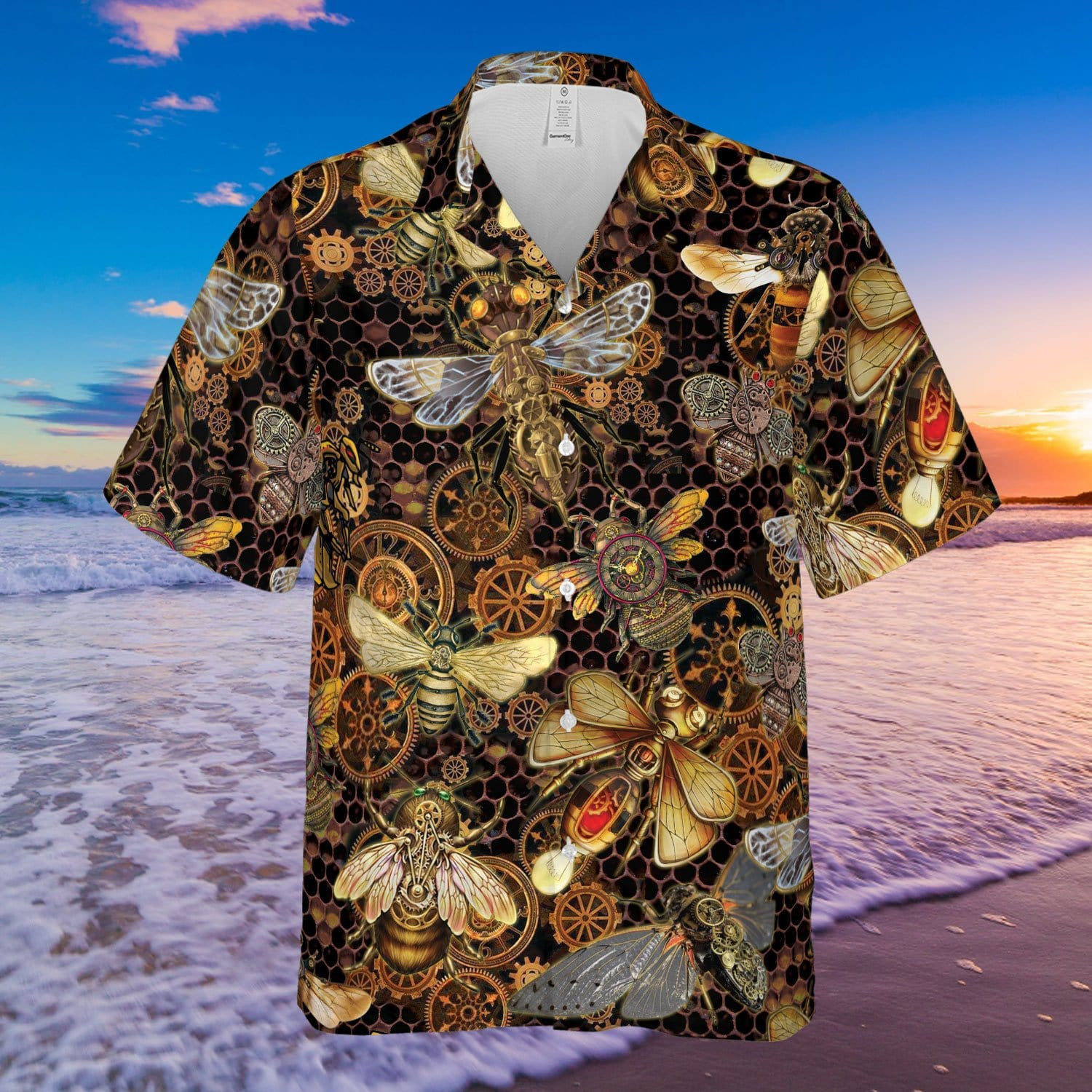 Hawaiian Aloha Shirts Steampunk Bee 290621H
