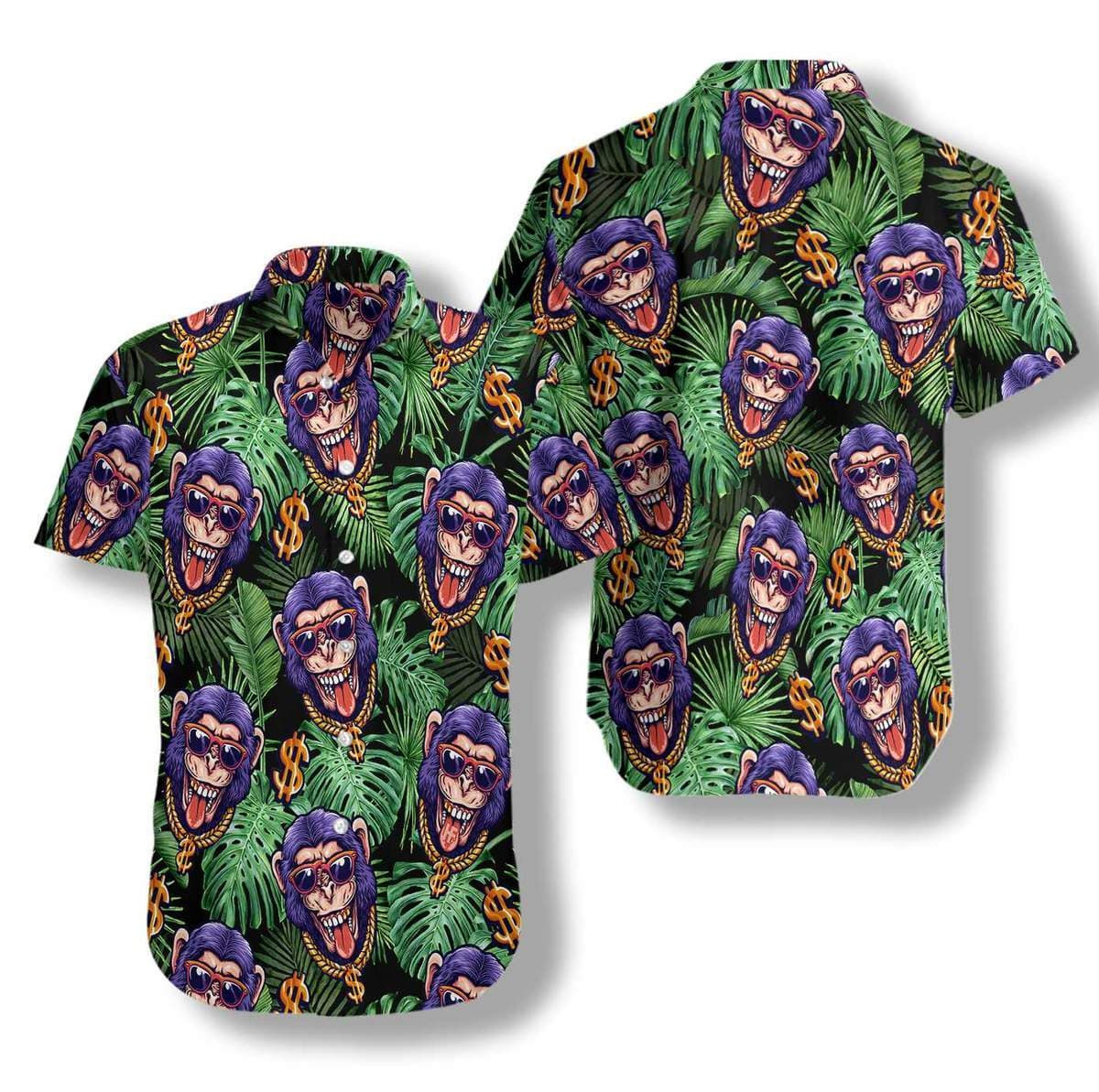 Hawaiian Aloha Shirts Tropical Millionaire Monkey