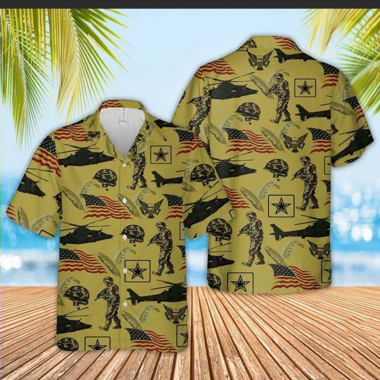 Hawaiian Aloha Shirts Us Army Soldier Pattern