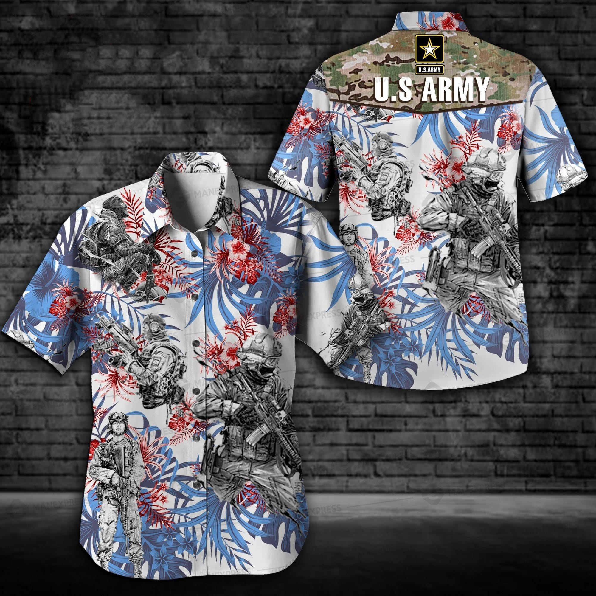 Hawaiian Aloha Shirts Us Army Veteran Tropical
