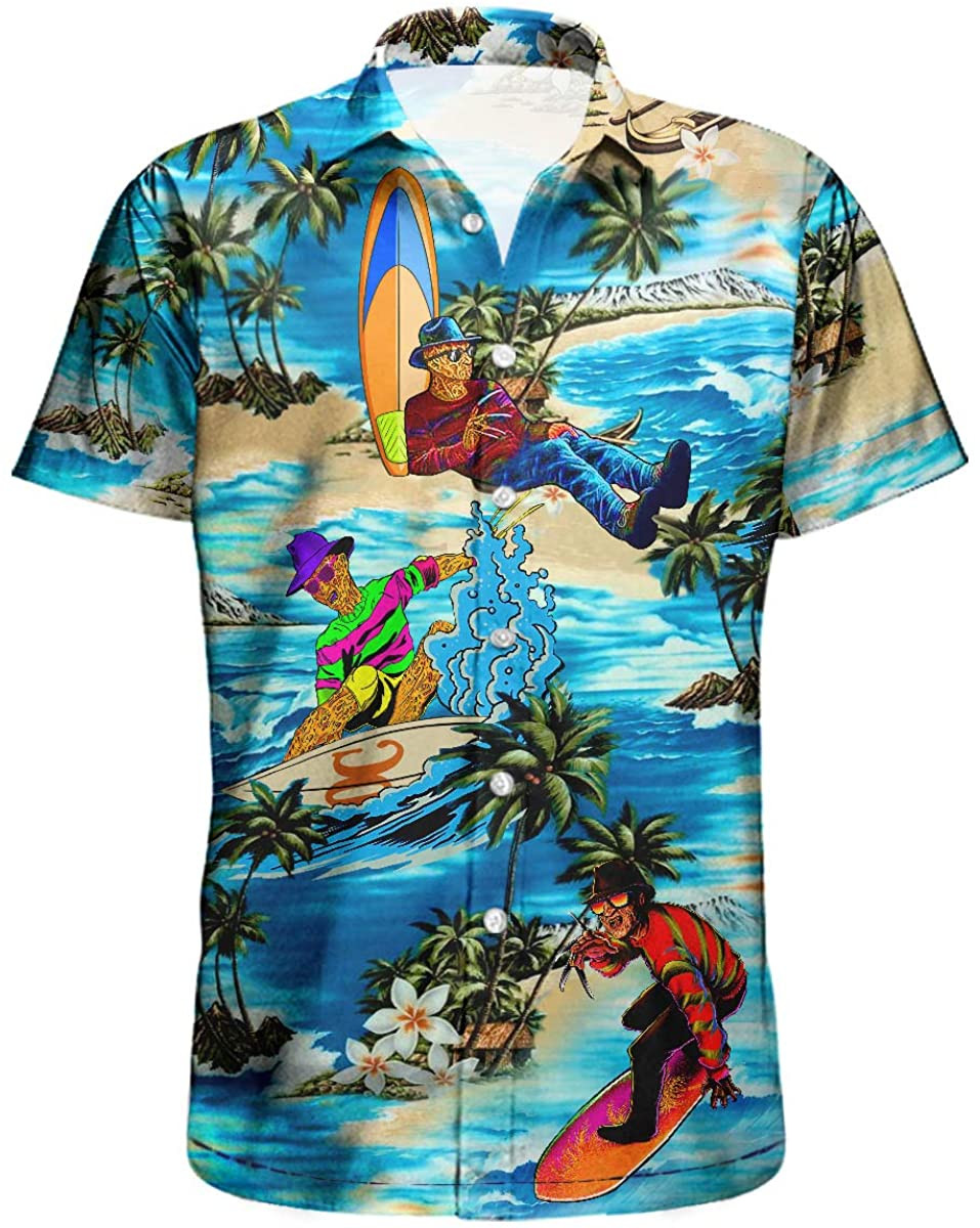 Horror Character Funny Halloween Suffering Beach Hawaiian Aloha Shirts Kv