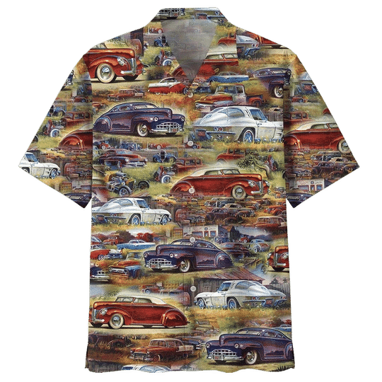 Hot Rod Pattern Aloha Hawaiian Shirts Kv