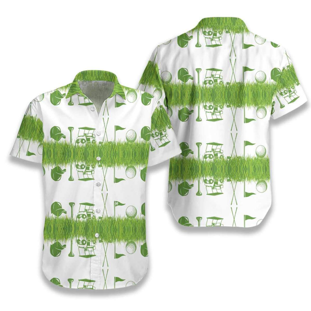 Icon Golf Green Pattern Hawaiian Aloha Shirts Xh