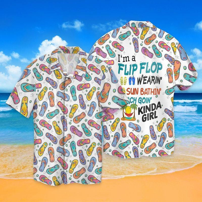 Im Flip Flop Wearin Sun For Kinda Girl Hawaiian Aloha Shirts L