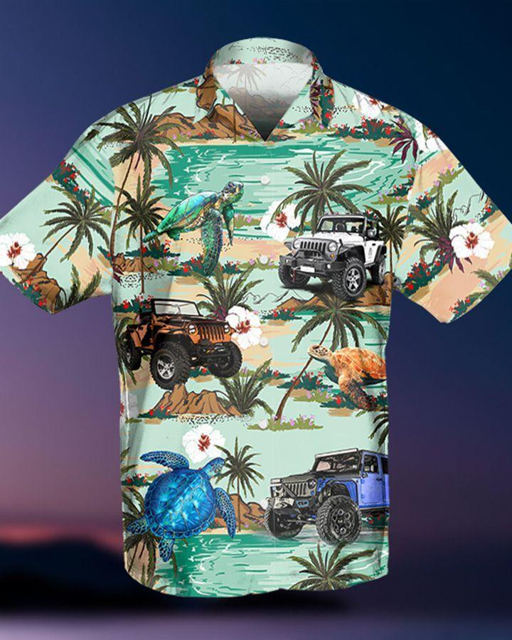 Jeep And Turtle Salty Lil Beasch Unisex Hawaiian Shirts