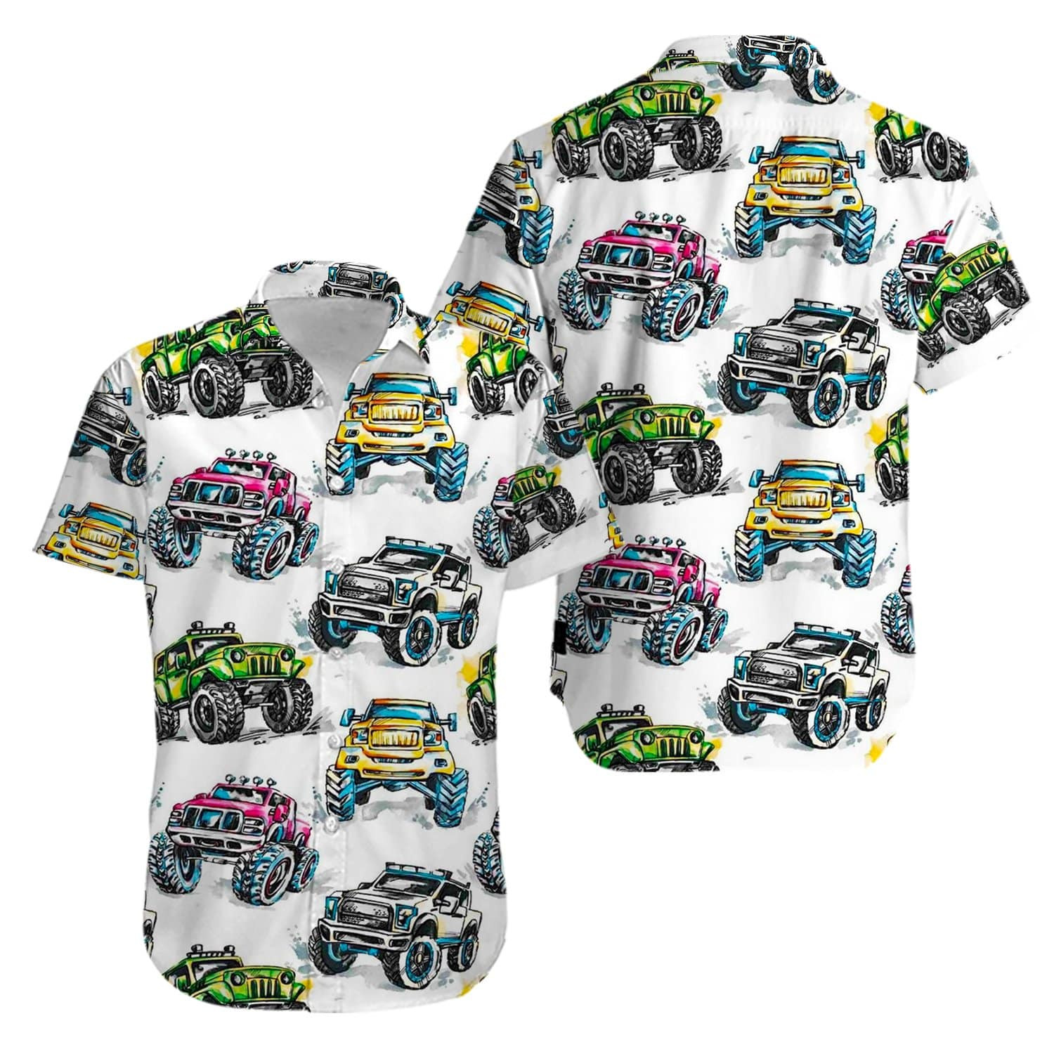 Jeep Car Color Hawaiian Aloha Shirts Kv