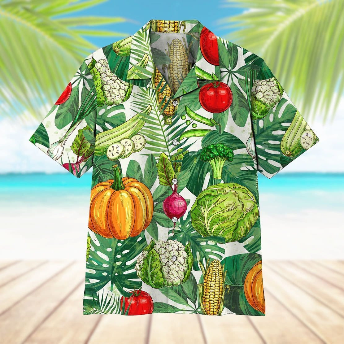 Live Healthy Balanced With Vegetables Hawaiian Aloha Shirts Dh