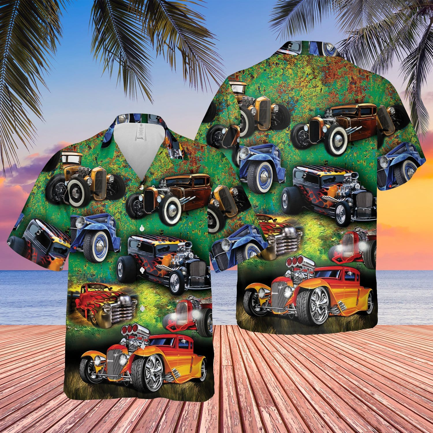 Painting Color Hot Rod Hawaiian Shirts Va