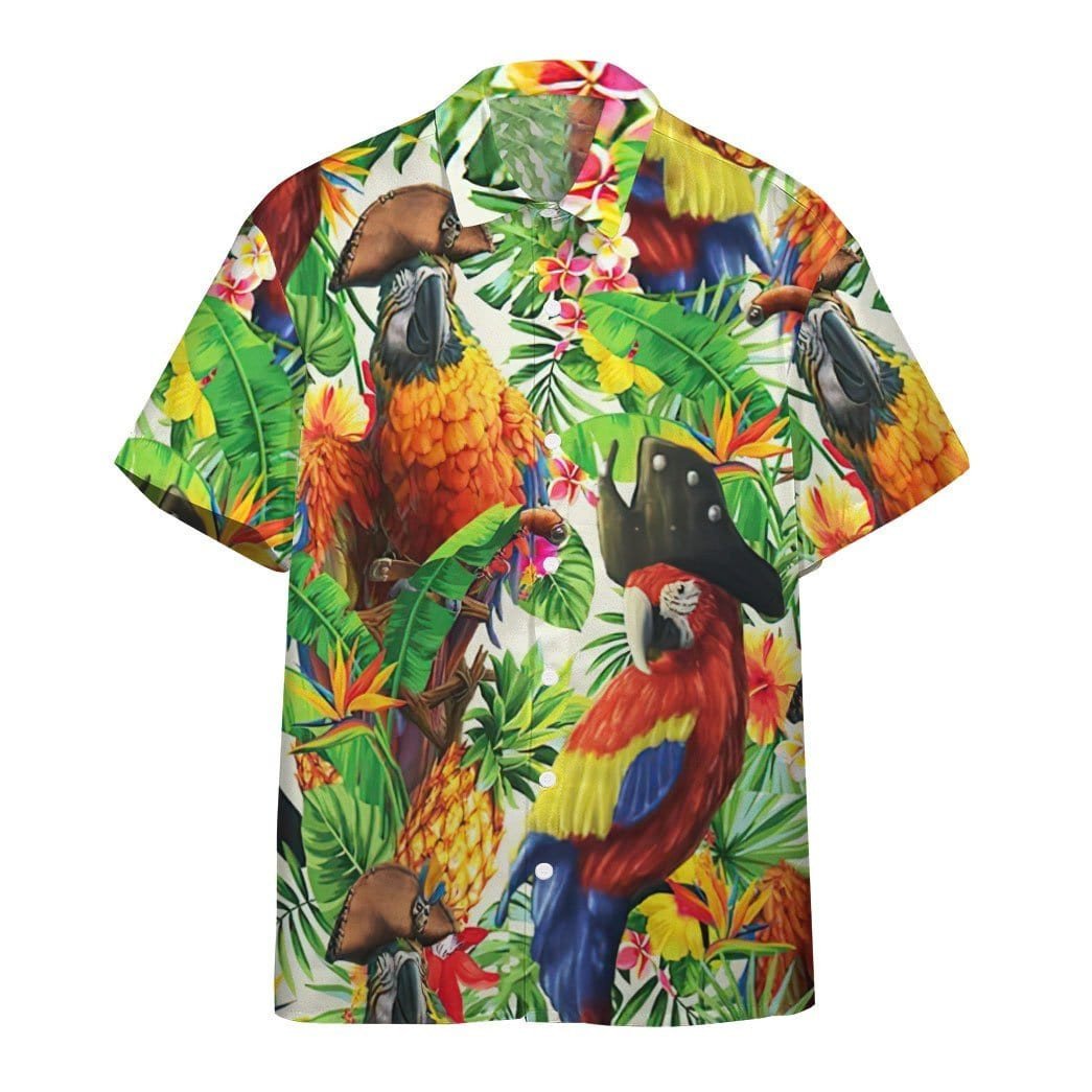 Parrot Pirate Tropical Hawaiian Aloha Shirts L