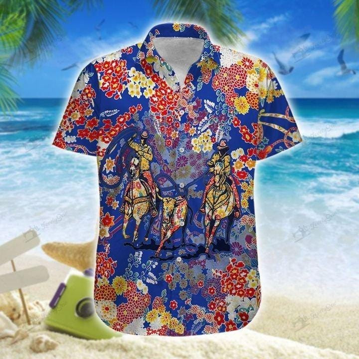 Personalized Color Roping With Flowers Hawaiian Aloha Shirts Kv