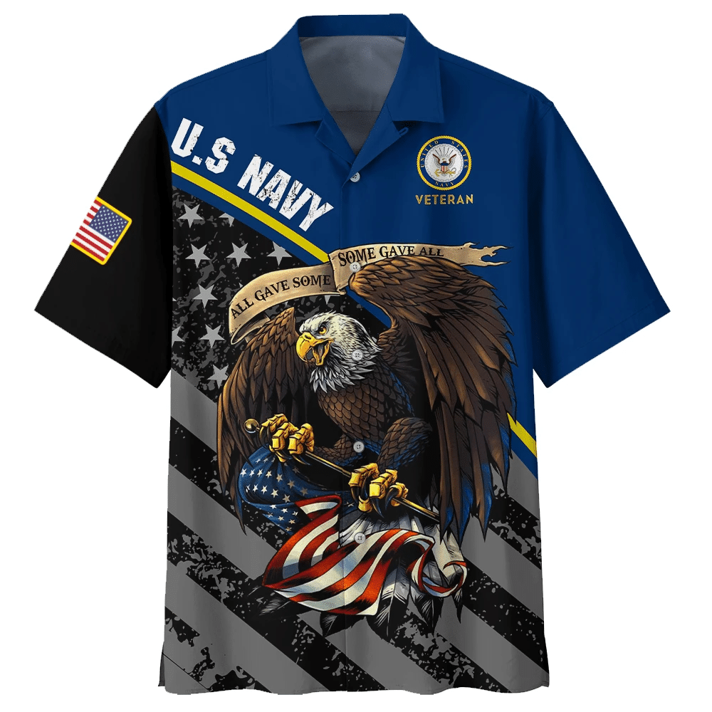 Personalized Name Us Navy Eagle Hawaiian Shirts For Veteran V