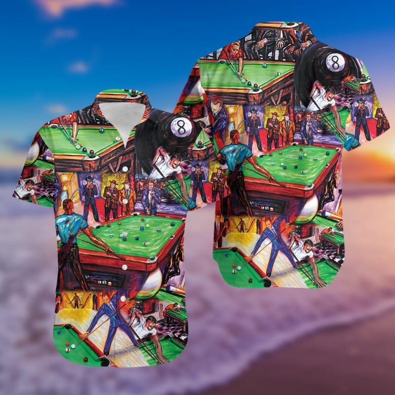 Rack Em Up Billiard Unisex Hawaiian Aloha Shirts