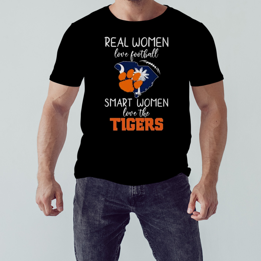 Real Women Love Football Smart Women Love The Clemson Tigers Map 2023 Shirt 1 Unisex tshirt