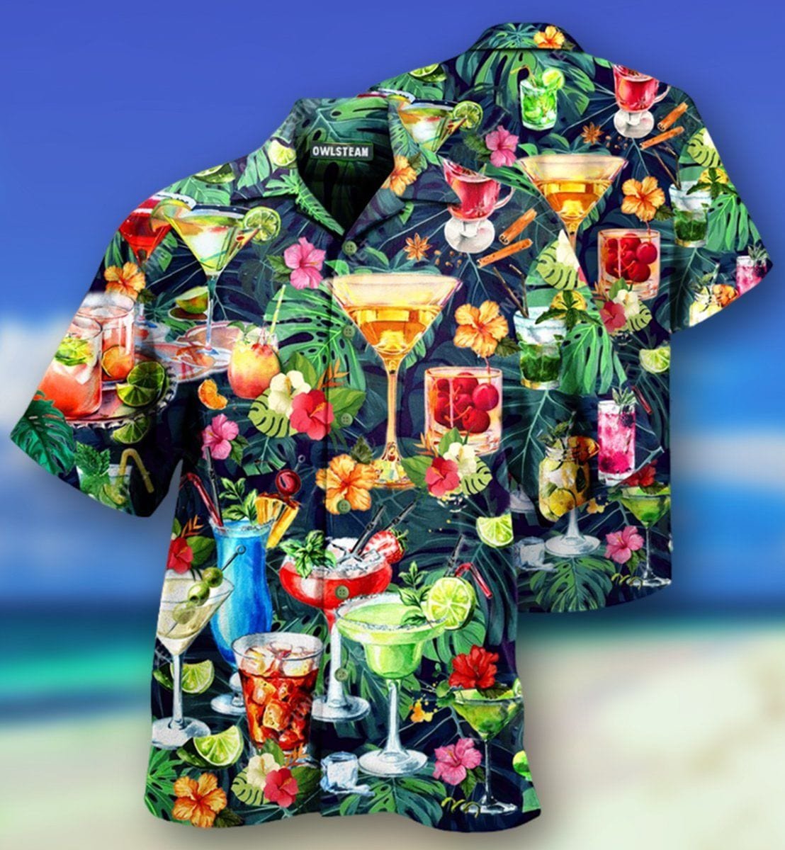Save Water Drink Cocktails Unisex Hawaiian Aloha Shirts