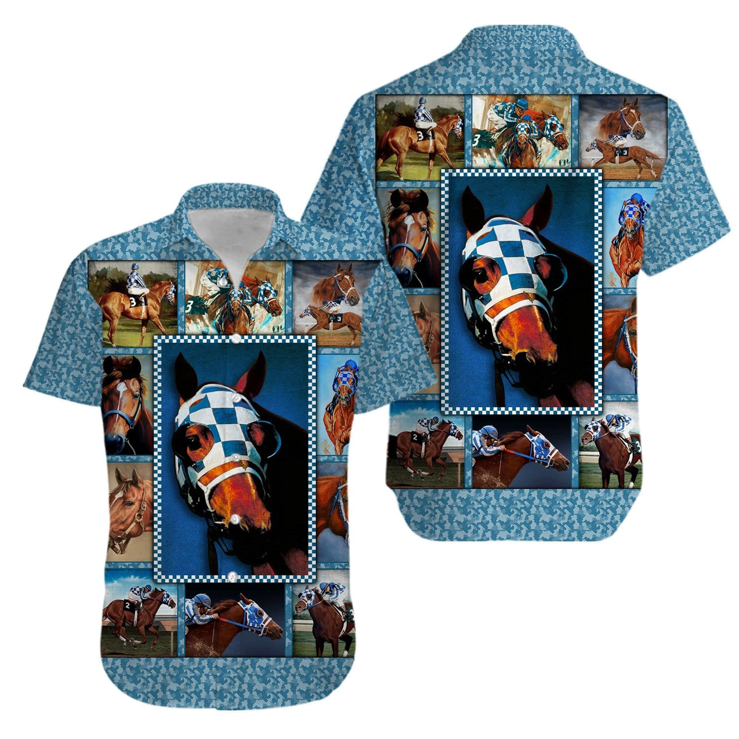Secretariat Horse Racing Beautiful Hawaiian Aloha Shirts Kv