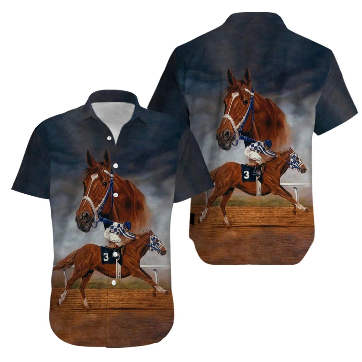 Secretariat Horse Racing Hawaiian Aloha Shirts Kv
