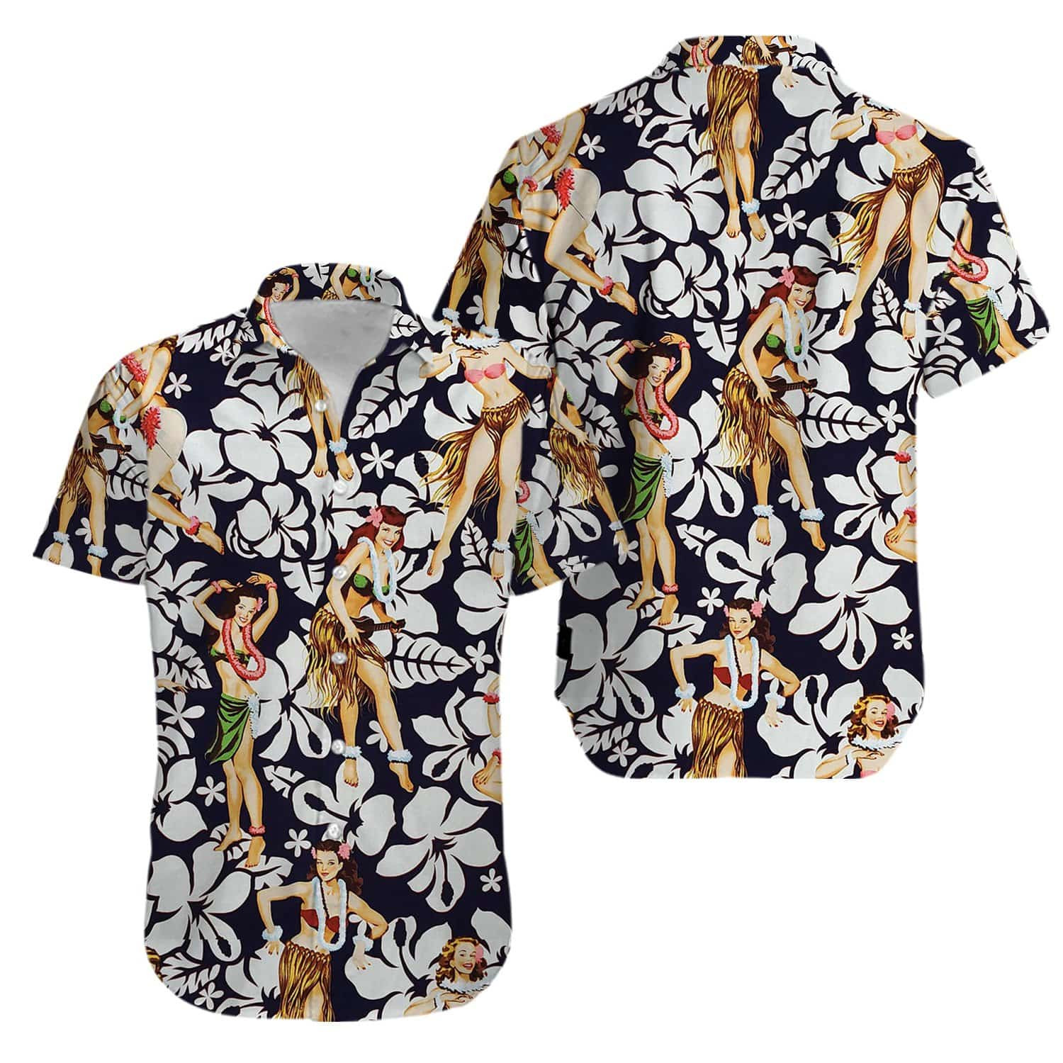 Sexy Girl Hula Tropical Hawaiian Shirts Kv