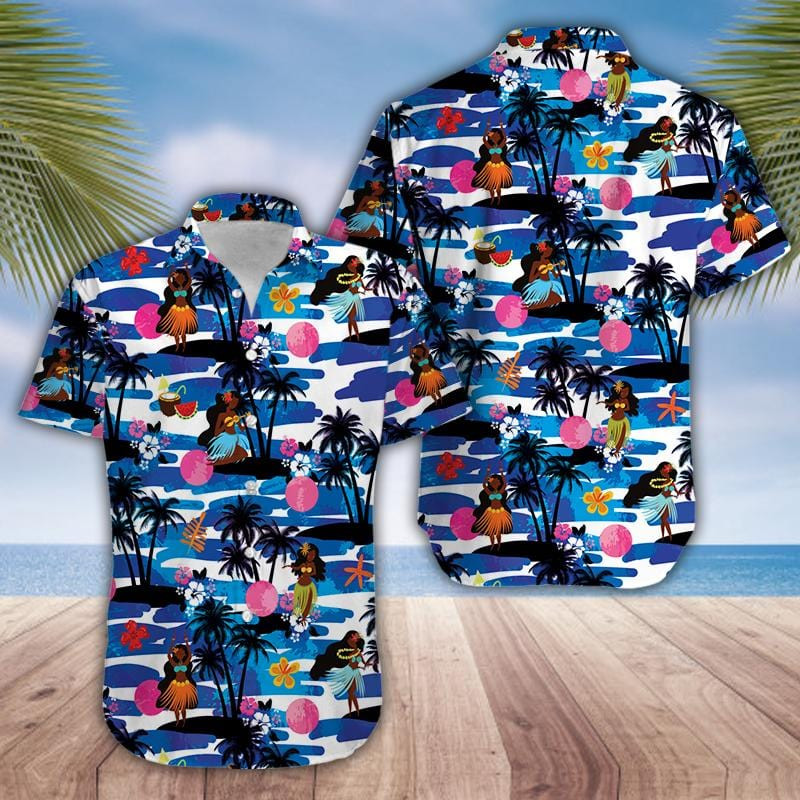 Tiki Hula Girl Dancing Unisex Hawaiian Shirts