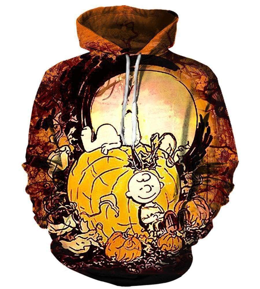 Halloween Snoopy Pumkin Peanuts Hoodies - Pullover Yellow Hoodie