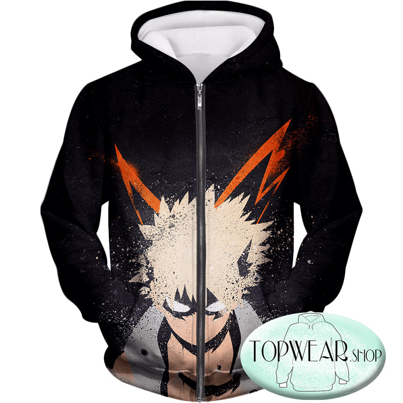 My Hero Academia Hoodies - Explosive Hero Student Katsuki Bakugo Zip Up Hoodie