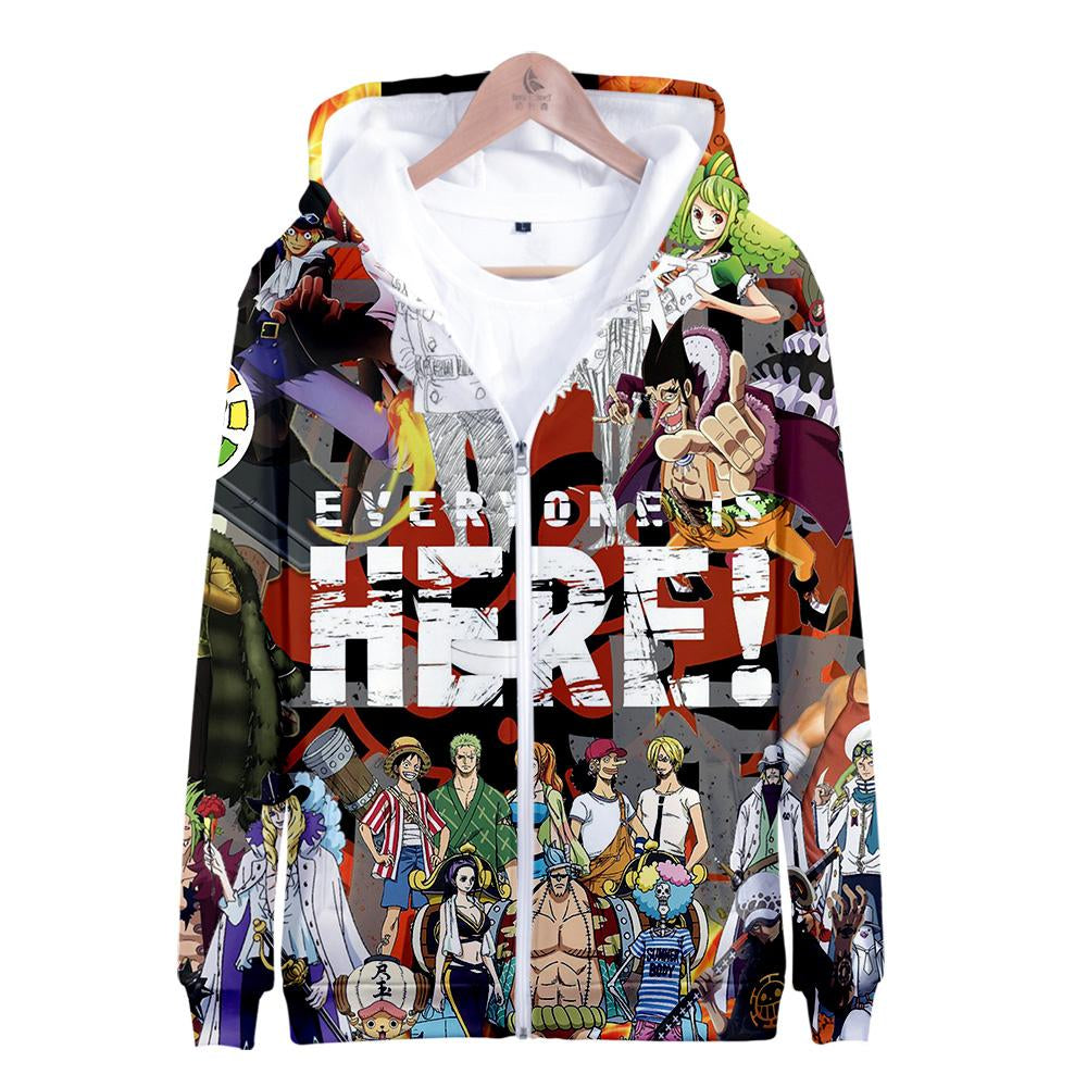 One Piece Anime Hoodie - Fashion Zipper Sweatshirt Jackets