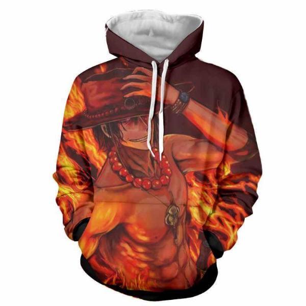 One Piece Fire Fist Ace Fire 3D Printed Hoodie