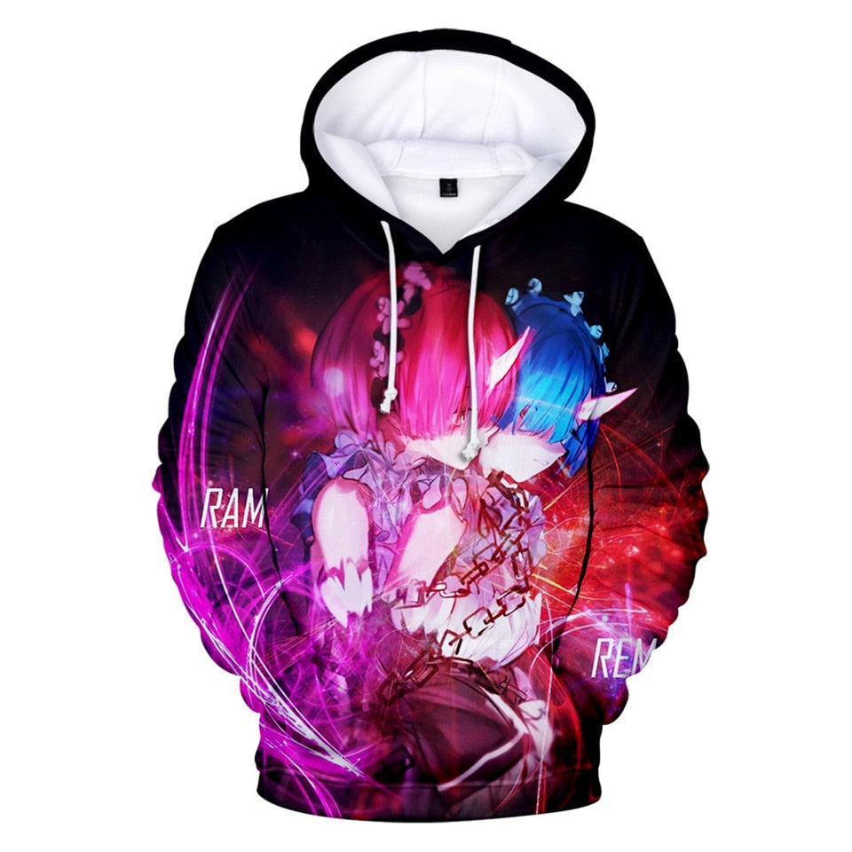 ReLife In A Different World From Zero 3D Hoodies Sweatshirt Pullover