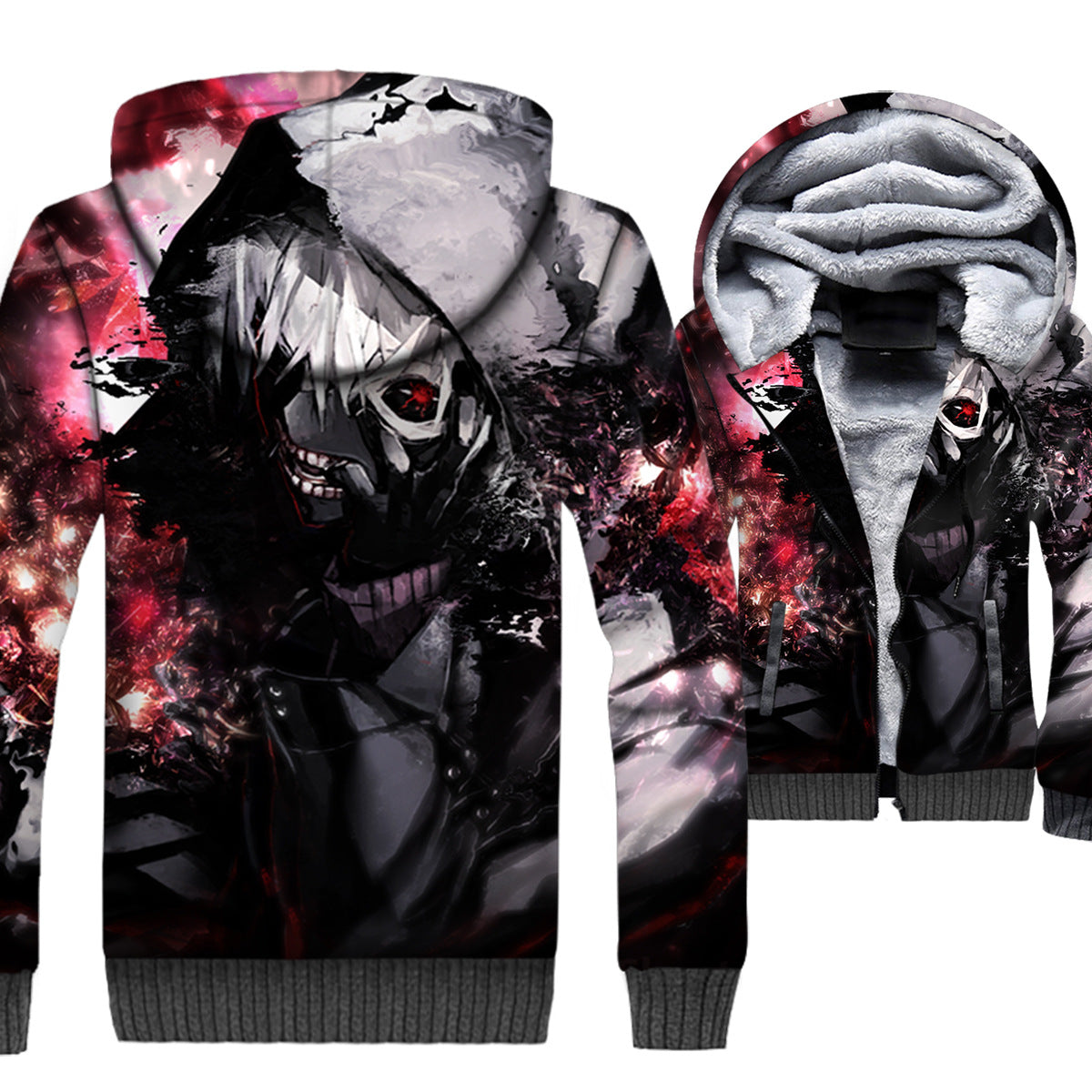 Tokyo Ghoul Jackets - Tokyo Ghoul Series Kaneki Ken Poster Super Cool 3D Fleece Jacket