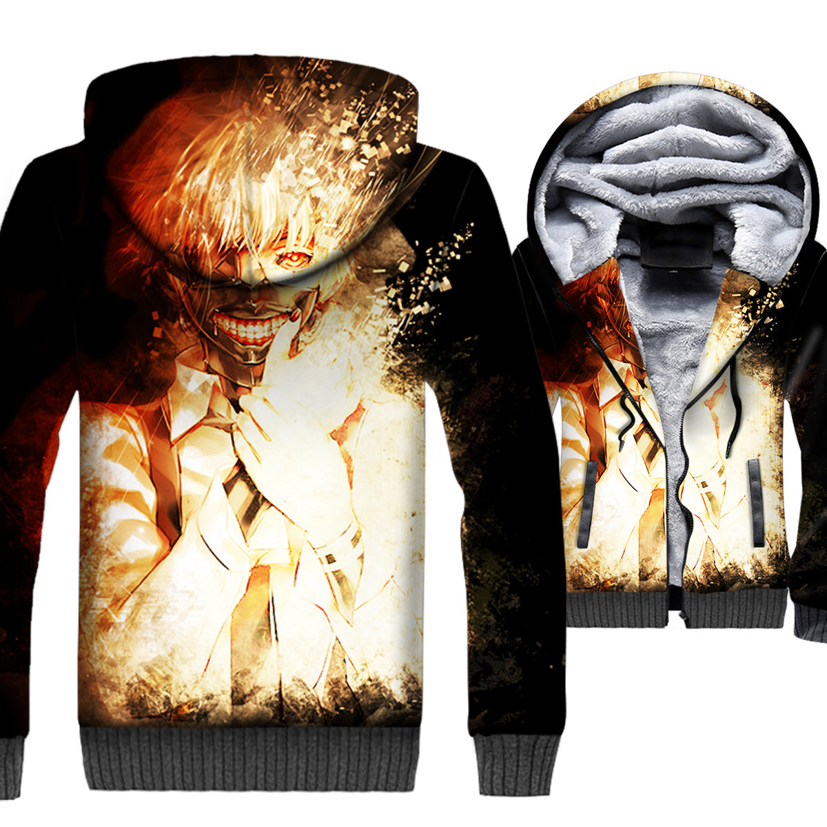 Tokyo Ghoul Jackets - Tokyo Ghoul Series Super Strong Kaneki Ken Super Cool 3D Fleece Jacket