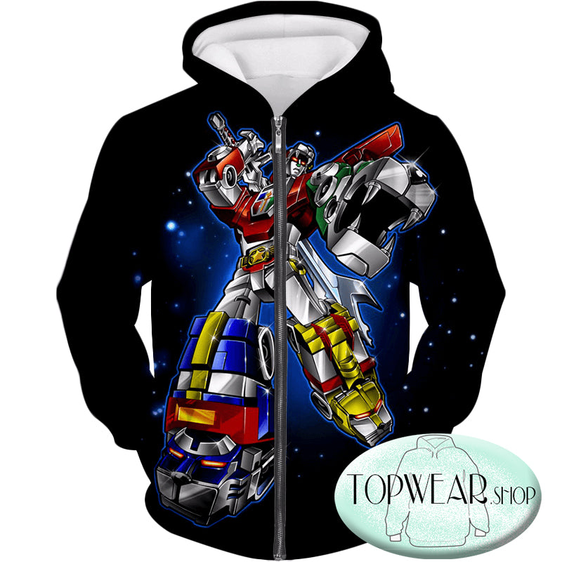 Voltron Legendary Defender Hoodies - Ultimate Voltron Force Robot  Action Zip Up Hoodie