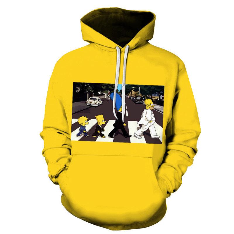 3D Cartoon Printing Hoodies - Homer Simpson And His Son Sweatshirt