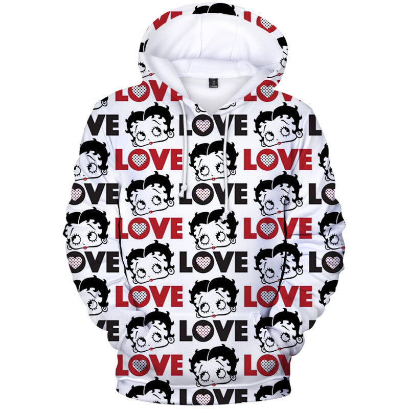 3D Print Betty Boop Fashion Hoodie Sweatshirts Pullover