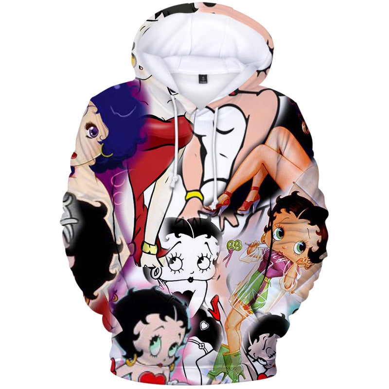 3D Print Betty Boop Pullover - Fashion Sweatshirts Hoodie