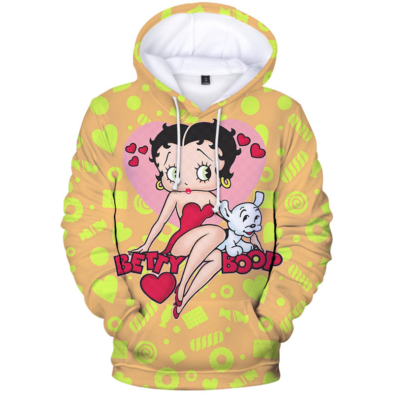 3D Print Betty Boop Sexy Girls Sweatshirts Hoodie Pullover